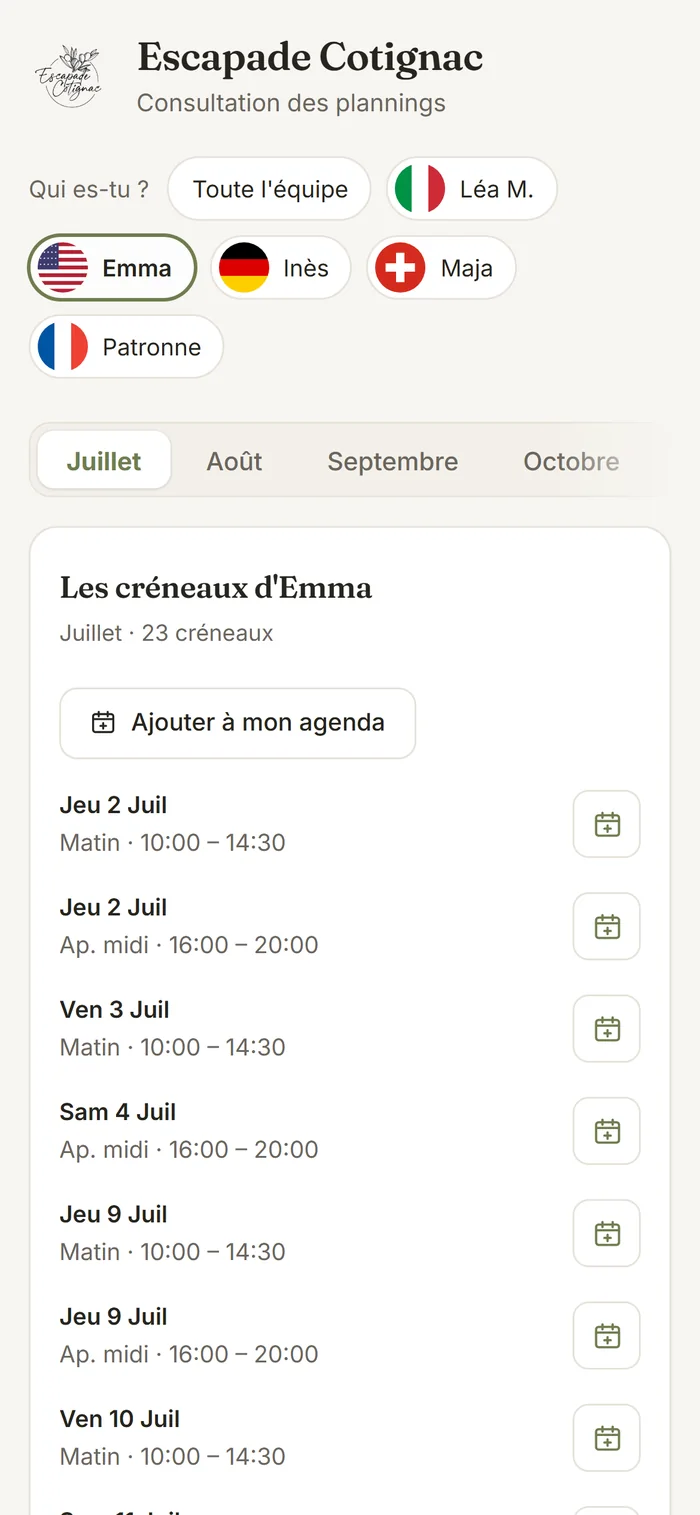 Les créneaux d’une vendeuse sur téléphone